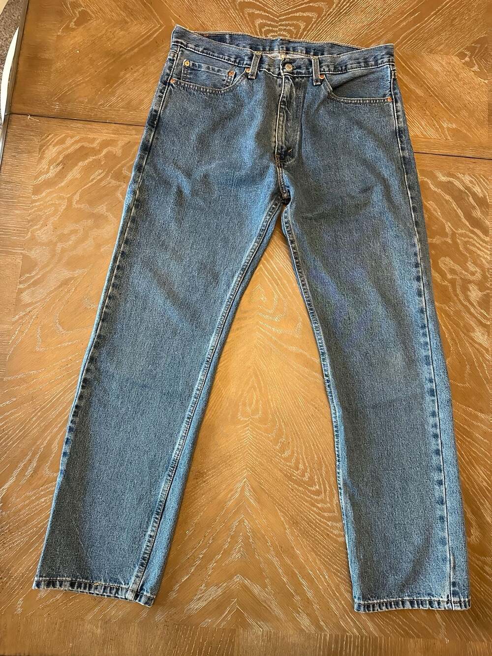 Levi's 505 Original Fit Straight Leg Denim Jeans Men's 36x32 Light Wash
